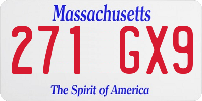 MA license plate 271GX9