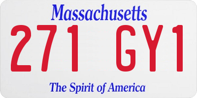 MA license plate 271GY1
