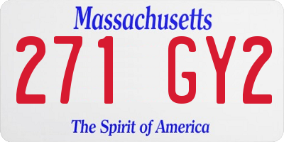 MA license plate 271GY2