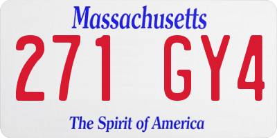 MA license plate 271GY4