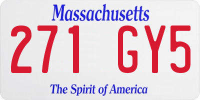 MA license plate 271GY5