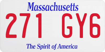 MA license plate 271GY6