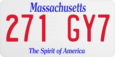 MA license plate 271GY7