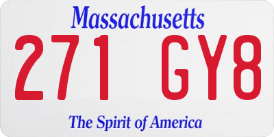 MA license plate 271GY8