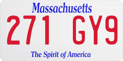 MA license plate 271GY9
