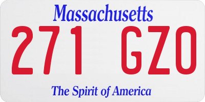 MA license plate 271GZ0