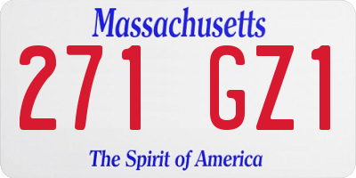 MA license plate 271GZ1