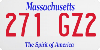MA license plate 271GZ2