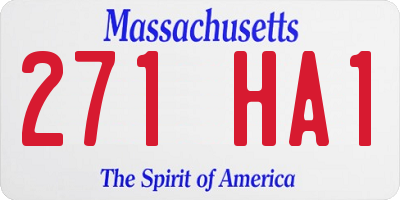 MA license plate 271HA1