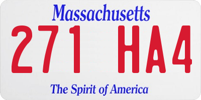 MA license plate 271HA4