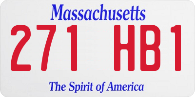 MA license plate 271HB1