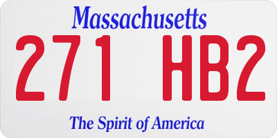 MA license plate 271HB2