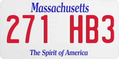 MA license plate 271HB3