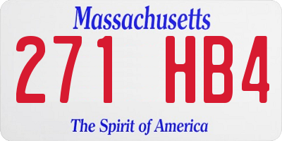 MA license plate 271HB4