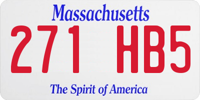 MA license plate 271HB5