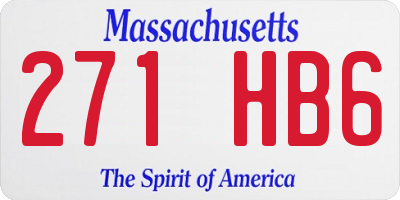 MA license plate 271HB6