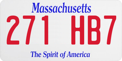 MA license plate 271HB7