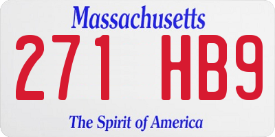 MA license plate 271HB9