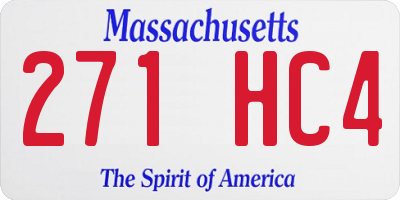 MA license plate 271HC4