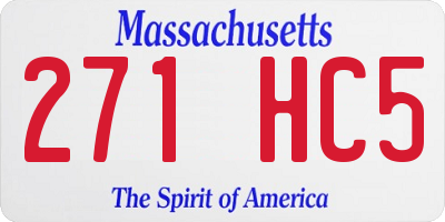 MA license plate 271HC5