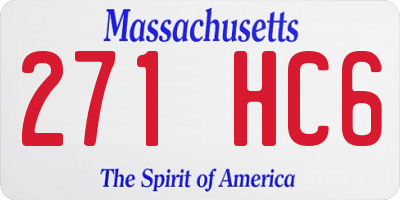 MA license plate 271HC6