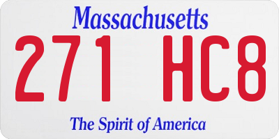 MA license plate 271HC8