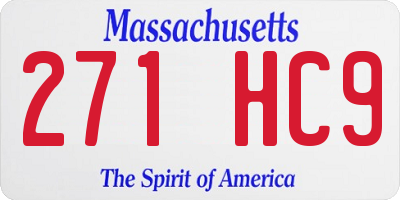 MA license plate 271HC9