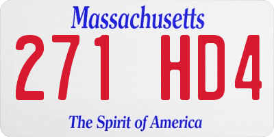 MA license plate 271HD4