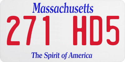 MA license plate 271HD5