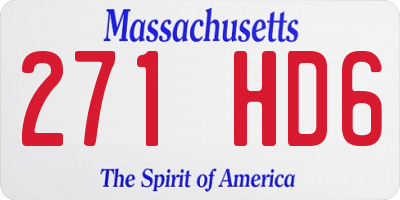 MA license plate 271HD6