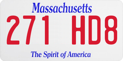 MA license plate 271HD8