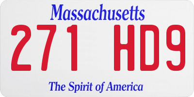 MA license plate 271HD9