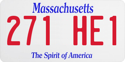 MA license plate 271HE1