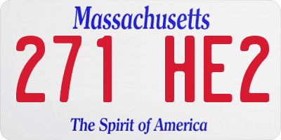 MA license plate 271HE2