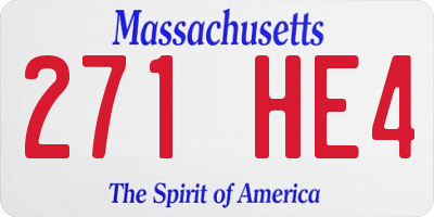 MA license plate 271HE4