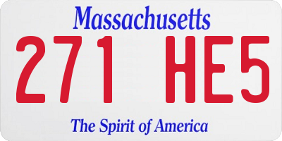 MA license plate 271HE5