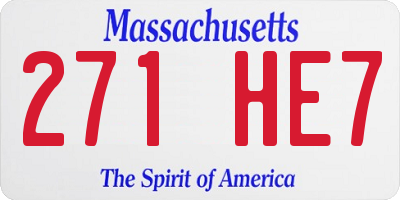 MA license plate 271HE7