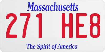 MA license plate 271HE8