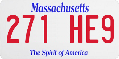 MA license plate 271HE9