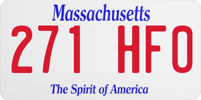 MA license plate 271HF0