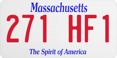 MA license plate 271HF1