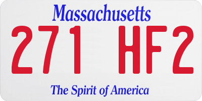 MA license plate 271HF2