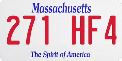 MA license plate 271HF4