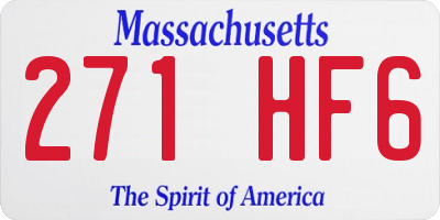 MA license plate 271HF6