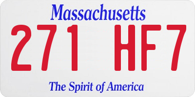MA license plate 271HF7