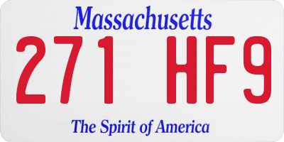 MA license plate 271HF9