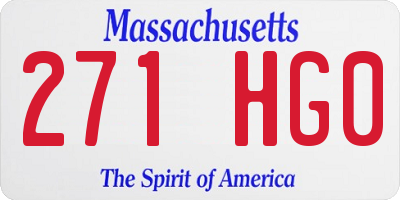 MA license plate 271HG0