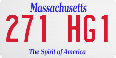 MA license plate 271HG1