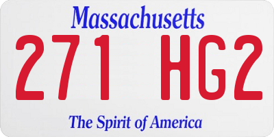 MA license plate 271HG2