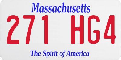 MA license plate 271HG4